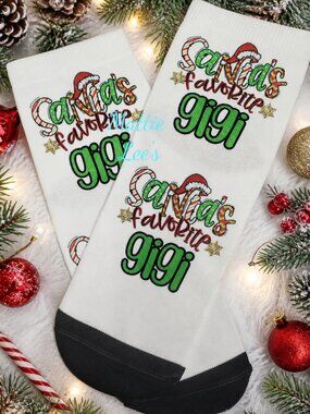 Adult Dress Ankle Socks Santa's Favorite GiGi